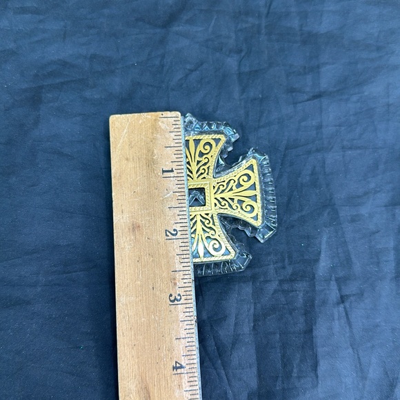 Gorham Cross Brass & Crystal Christmas Ornament - Picture 4 of 4